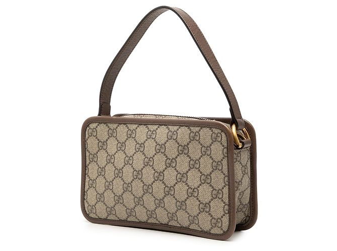 Borsa Gucci Beige Small GG Supreme Web Ophidia Top Handle Bag - vista 2