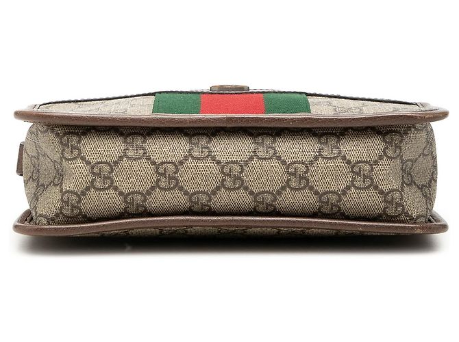 Borsa Gucci Beige Small GG Supreme Web Ophidia Top Handle Bag - vista 3