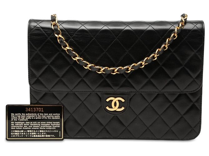 Chanel Black Medium CC Quilted Lambskin Single Flap Schwarz - Ansicht 7