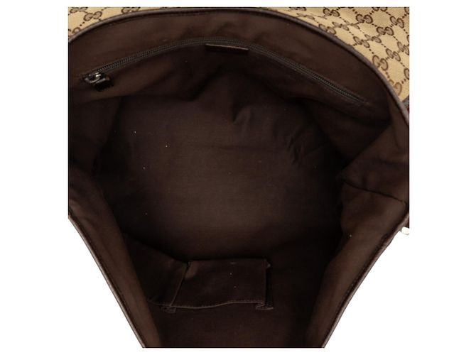Bolsa Messenger com Aba Gucci em Lona GG Bege e Web - vista 4