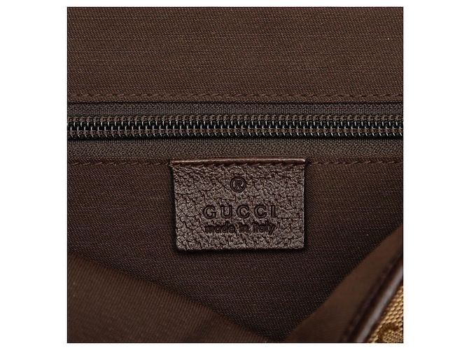 Bolsa Messenger com Aba Gucci em Lona GG Bege e Web - vista 5