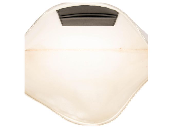 Céline Clutch Celine in tela bianca con logo Bianco Bianco sporco - vista 4