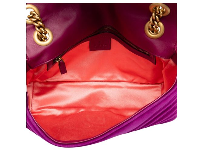 Borsa a tracolla Gucci GG Marmont Matelassé in velluto viola Medium Porpora - vista 4