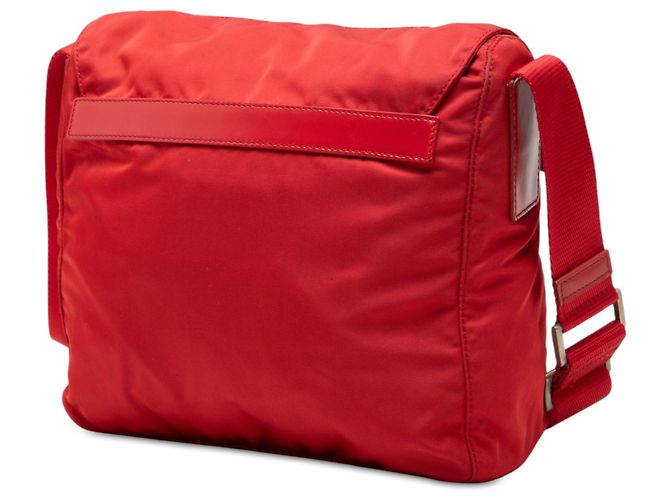 Bolsa Messenger Prada Red Tessuto Zip Buckle Vermelho - vista 2