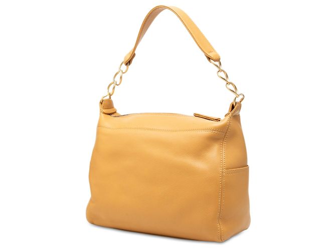 Borsa a tracolla con catena Chanel in vitello marrone CC Caramello - vista 2