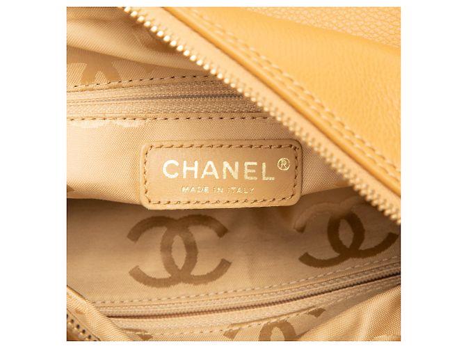 Borsa a tracolla con catena Chanel in vitello marrone CC Caramello - vista 5