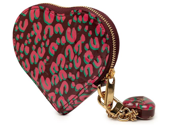 Louis Vuitton Red Stephen Sprouse Monogram Vernis Leopard Heart Coin Pouch Roja - vista 2