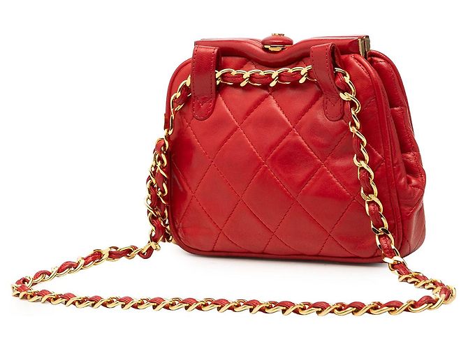 Chanel Red CC gesteppte Lammleder Frame Gürteltasche Rot - Ansicht 2