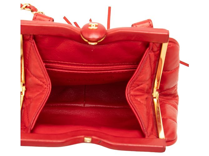 Chanel Red CC gesteppte Lammleder Frame Gürteltasche Rot - Ansicht 4