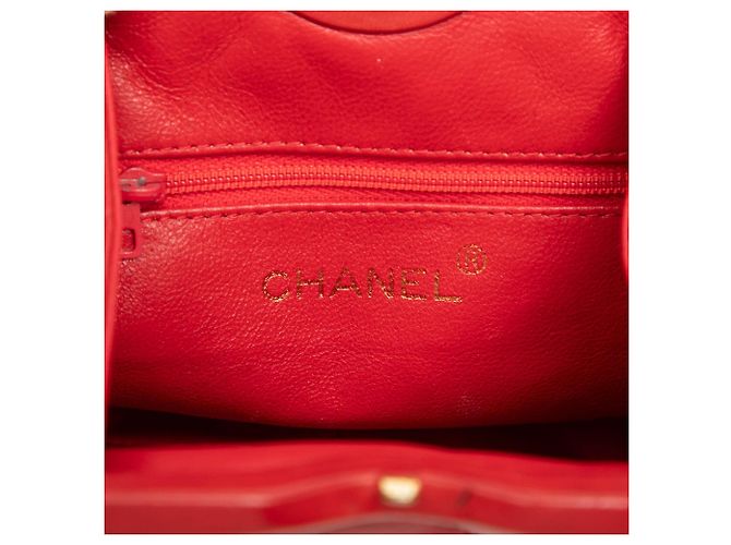 Chanel Red CC gesteppte Lammleder Frame Gürteltasche Rot - Ansicht 5