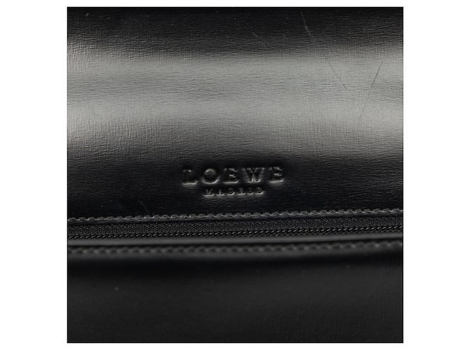 Pouch da polso a busta Anagram LOEWE in pelle nera Nero - vista 5