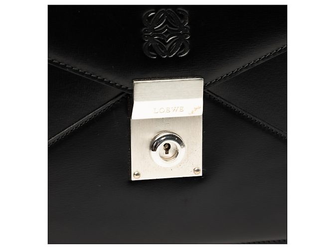 Pouch da polso a busta Anagram LOEWE in pelle nera Nero - vista 6