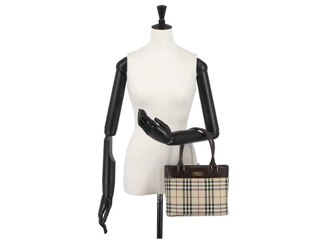 Burberry Nova Check Handtasche Beige Dunkelbraun - Ansicht 10