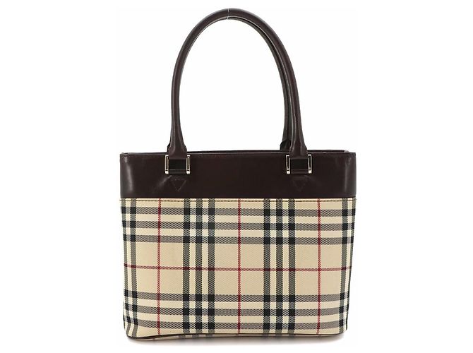 Burberry Nova Check Handtasche Beige Dunkelbraun - Ansicht 2