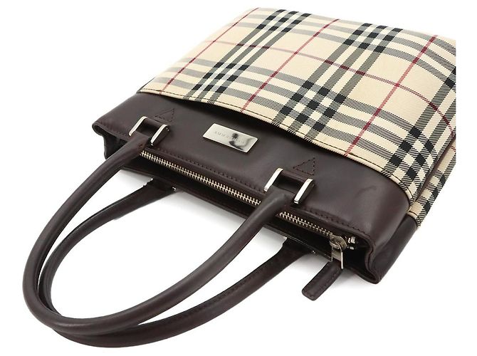 Burberry Nova Check Handtasche Beige Dunkelbraun - Ansicht 5