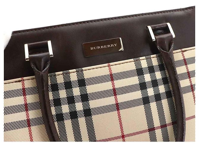 Burberry Nova Check Handtasche Beige Dunkelbraun - Ansicht 8