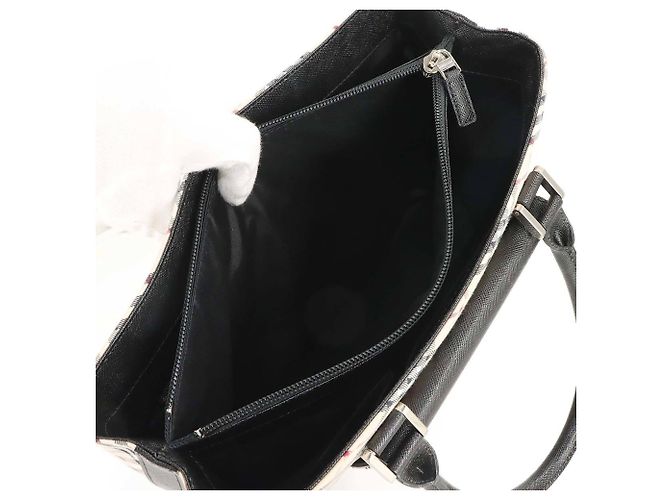 Borsa Burberry Nova Check Nero Beige - vista 10