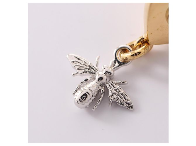 Pendientes Christian Dior CD Logo Plata Blanco Dorado - vista 8