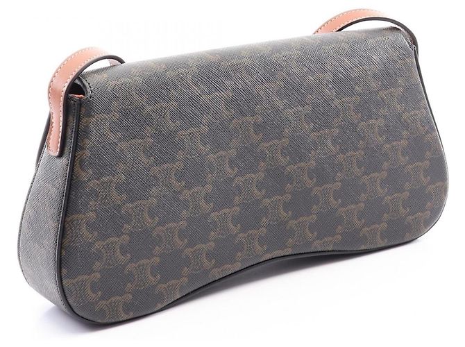 Céline Borsa a spalla Celine Triomphe Laura Medium Marrone Nero - vista 2