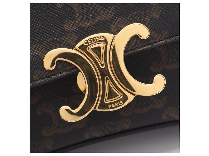 Céline Borsa 2-Way Celine Triomphe Teen Laura Marrone Nero - vista 6