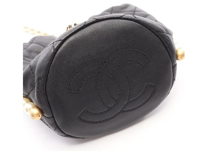 Borsa a tracolla Chanel Matelassé con coulisse Nero - vista 6