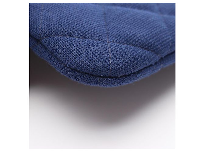 Borsa a mano clutch Chanel Matelassé Second Bag Blu - vista 6