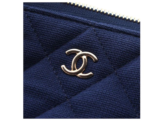 Borsa a mano clutch Chanel Matelassé Second Bag Blu - vista 8