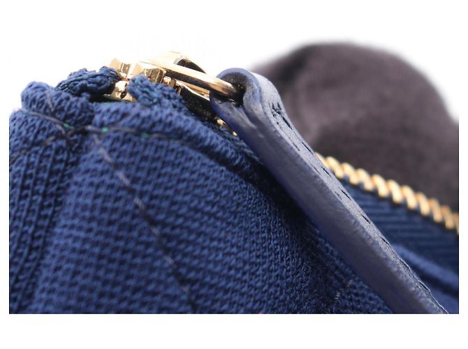 Borsa a mano clutch Chanel Matelassé Second Bag Blu - vista 9