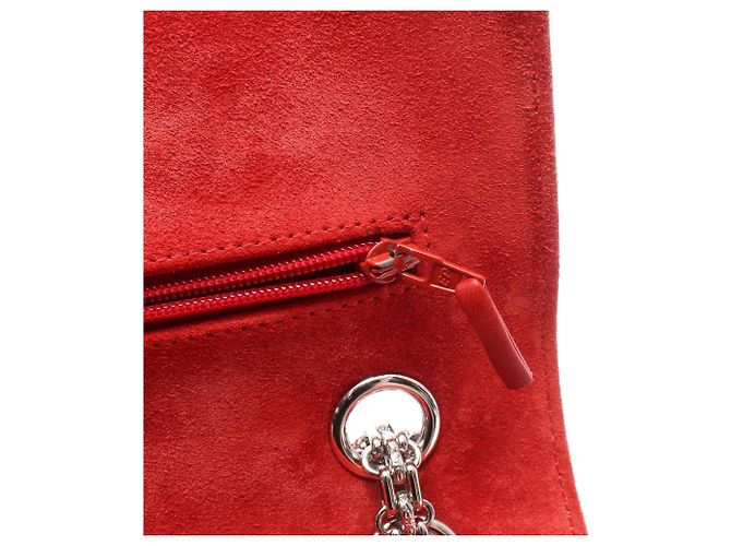 Borsa a tracolla Chanel 2.55 Matelassé Mademoiselle con catena Argento Rosso - vista 10
