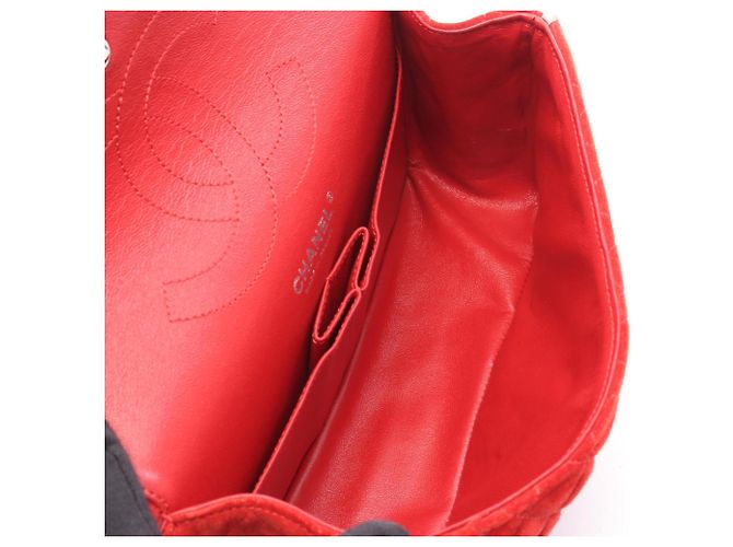 Borsa a tracolla Chanel 2.55 Matelassé Mademoiselle con catena Argento Rosso - vista 3