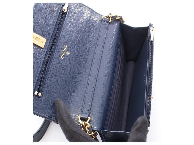 Bolsa de Ombro Chanel Matelassé Azul marinho - vista 3