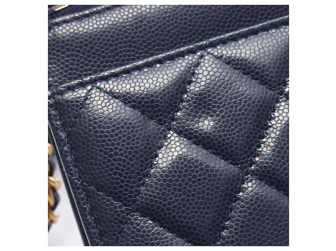 Bolsa de Ombro Chanel Matelassé Azul marinho - vista 7
