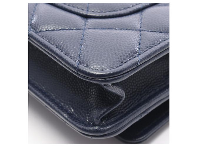 Bolsa de Ombro Chanel Matelassé Azul marinho - vista 9