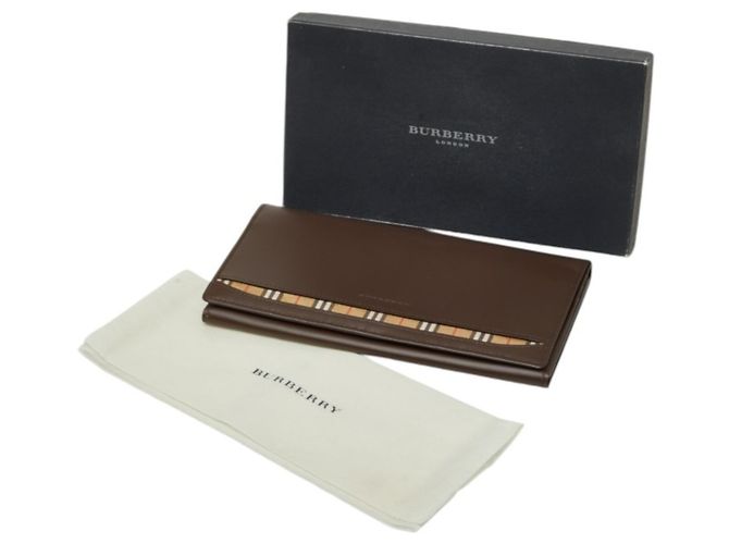 Cartera larga Burberry Nova Check en cuero marrón Castaño - vista 12