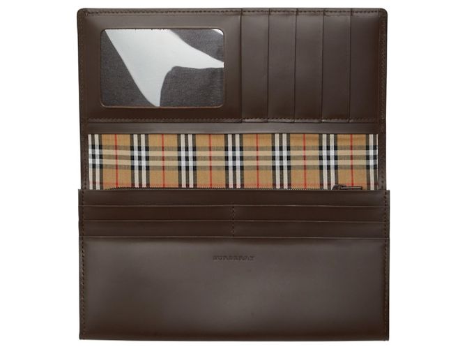 Cartera larga Burberry Nova Check en cuero marrón Castaño - vista 6