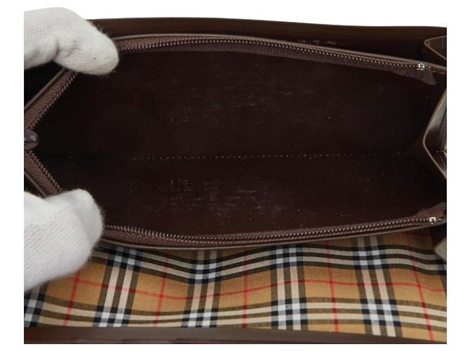 Cartera larga Burberry Nova Check en cuero marrón Castaño - vista 7