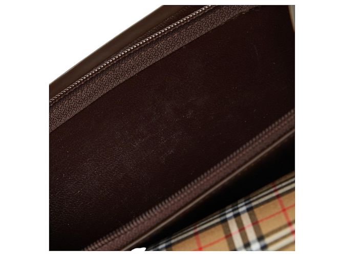 Cartera larga Burberry Nova Check en cuero marrón Castaño - vista 8