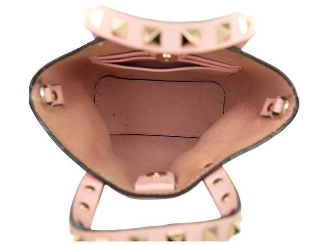 Mini borsa Valentino Rockstud con catena Rosa D'oro - vista 5