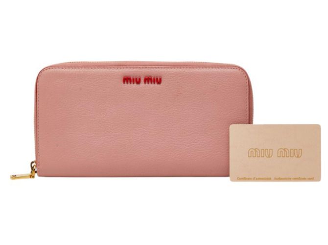 Cartera larga Miu Miu de piel Madras rosa - vista 10