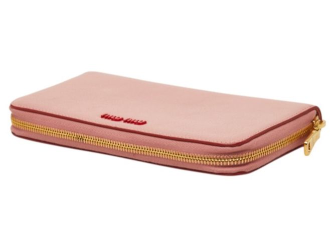 Cartera larga Miu Miu de piel Madras rosa - vista 5