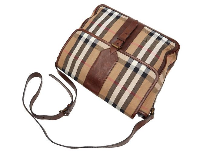 Bolsa Messenger Burberry Nova Check Marrom - vista 8