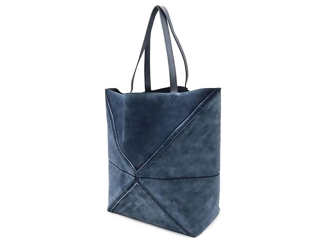 Borsa Tote Large Puzzlefold Loewe Blu navy - vista 3