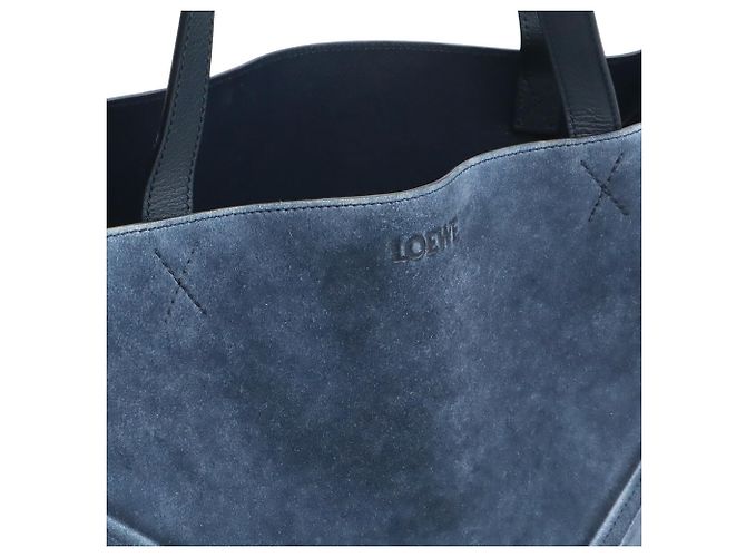 Borsa Tote Large Puzzlefold Loewe Blu navy - vista 8