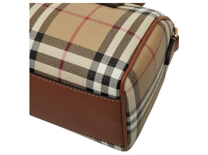Borsa Mini Bowling Burberry Nova Check Marrone - vista 6