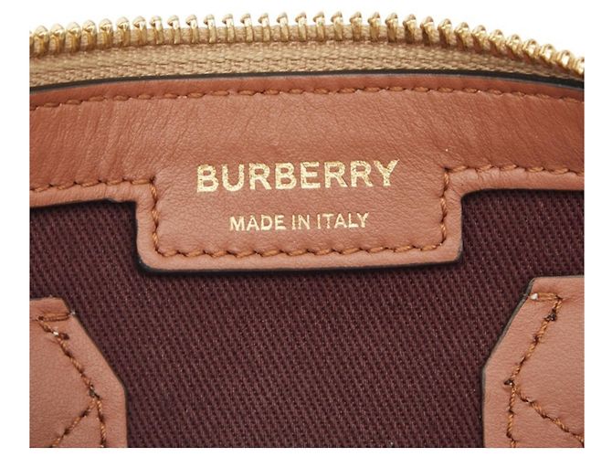 Borsa Mini Bowling Burberry Nova Check Marrone - vista 9