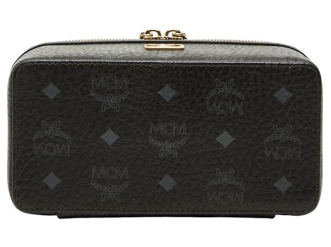 Bolso de mano MCM Visetos Vanity Bag Castaño Negro - vista 3