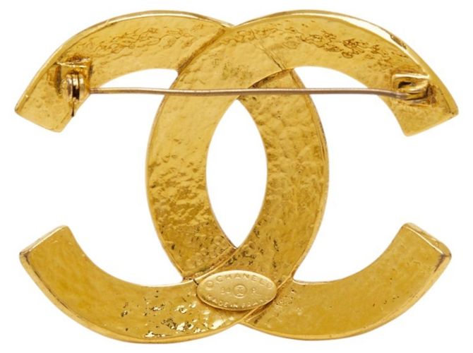 Spilla vintage Chanel Coco Mark placcata in oro D'oro - vista 2