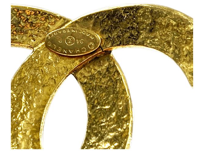 Spilla vintage Chanel Coco Mark placcata in oro D'oro - vista 4