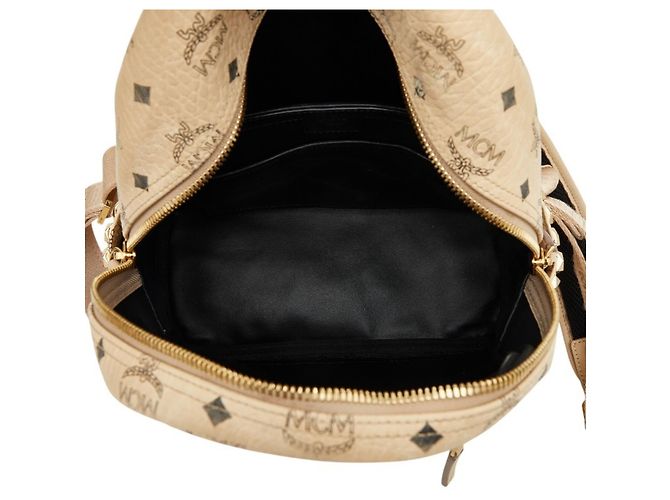 MCM Visetos Logogram Rucksack mit Nieten Beige - Ansicht 11