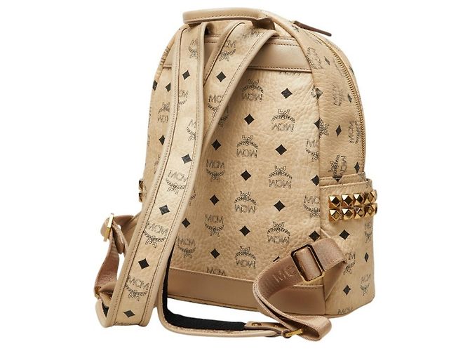 MCM Visetos Logogram Rucksack mit Nieten Beige - Ansicht 2